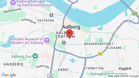 Hoteller til salg i Aalborg Centrum - kort over placeringen