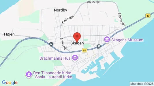 Hoteller til salg i Skagen - kort over placeringen