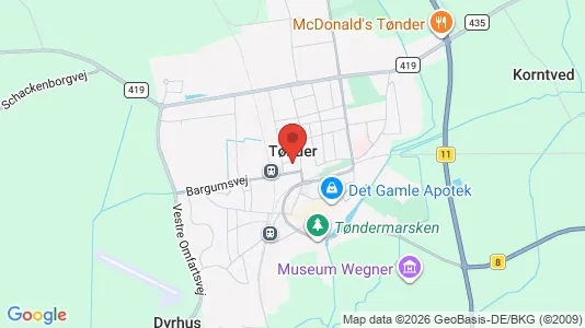 Hoteller til salg i Tønder - kort over placeringen