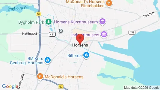 Kontorlokaler til salg i Horsens - kort over placeringen
