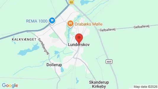 Hoteller til salg i Lunderskov - kort over placeringen