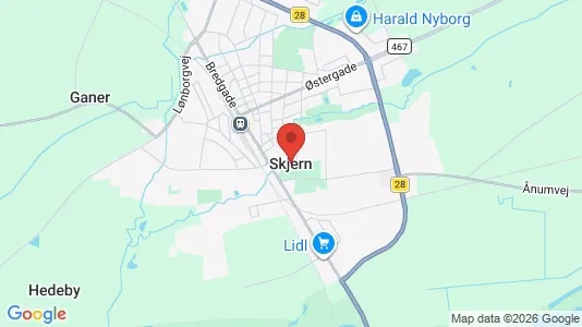 Hoteller til salg i Skjern - kort over placeringen