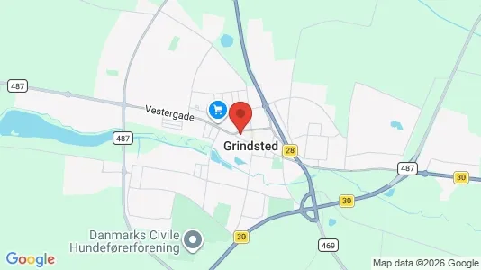 Hoteller til salg i Grindsted - kort over placeringen