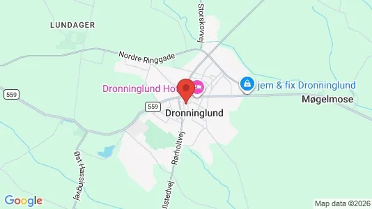 Hoteller til salg i Dronninglund - kort over placeringen