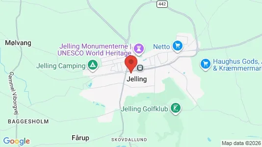 Hoteller til salg i Jelling - kort over placeringen