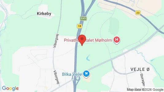 Butikslokaler til salg i Vejle Centrum - kort over placeringen