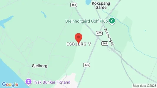 Butikslokaler til salg i Esbjerg V - kort over placeringen