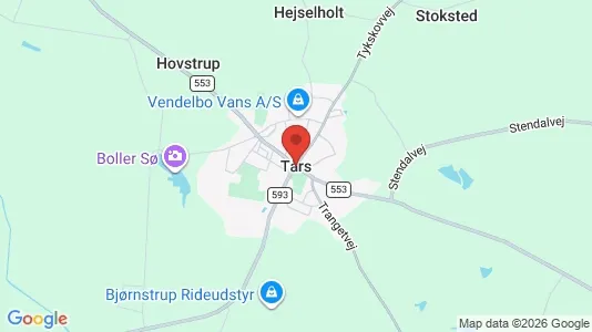 Hoteller til salg i Tårs - kort over placeringen